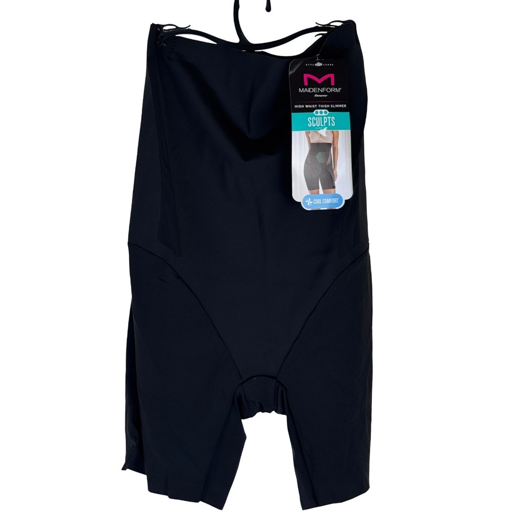 Maidenform Thigh Slimmer Shapewear Womens 3XL Black High Waist Sculpt FLS095 NEW